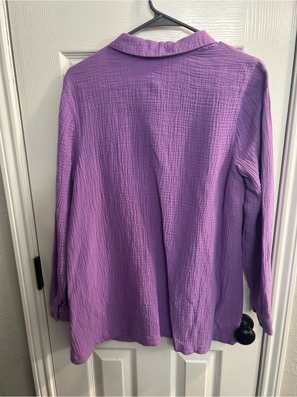 J.Jill  Double Cloth super soft Button Down Women’s medium purple shirt blouse - Picture 4 of 5